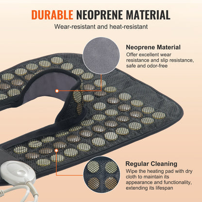 Far Infrared Heating Pad 54 Natural Jade &amp; 30 Tourmaline Stone Heating Pad