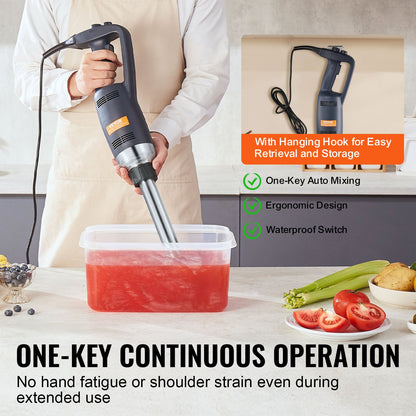 Commercial Immersion Mixer 350W Heavy Duty Hand Blender for Soup Sauces