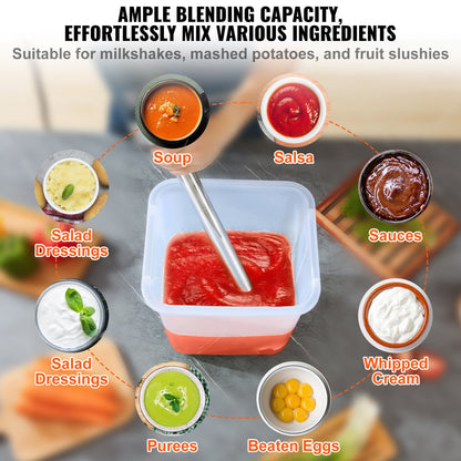 Commercial Immersion Mixer Heavy Duty Hand Mixer 500W Variable Speed