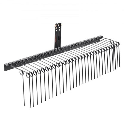 Tow Behind Landscape Rake, 72" Tow Dethatcher with 32 Steel Tines, Lawn Dethatcher Rake Attaches to Category 1, 3 Point Hitch for Tractor, for Leaves, Pine Needles, Straw, and Grass