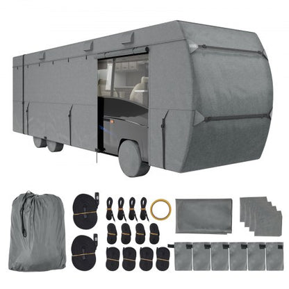 Class C RV Cover, 29-32 ft Motorhome Cover, Oxford Fabric Motorhome RV Cover, Waterproof, Windproof and Rip-Stop, Camper Cover with Storage Bag, Repair Patches, Straps and Tire Covers