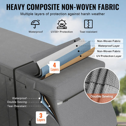 Class A RV Cover, 40-43 ft Motorhome Cover, Non-woven Fabric Motorhome RV Cover, Waterproof, Windproof and Rip-Stop, Camper Cover with Storage Bag, Repair Patches, Straps and Tire Covers