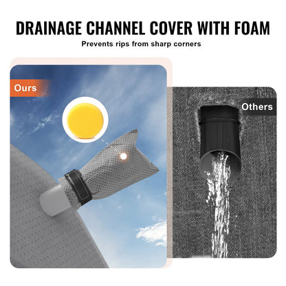 Class A RV Cover, 40-43 ft Motorhome Cover, Non-woven Fabric Motorhome RV Cover, Waterproof, Windproof and Rip-Stop, Camper Cover with Storage Bag, Repair Patches, Straps and Tire Covers