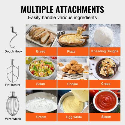 Commercial Food Mixer 14L 3-Speed Stand Dough Mixer 550W for Restaurant