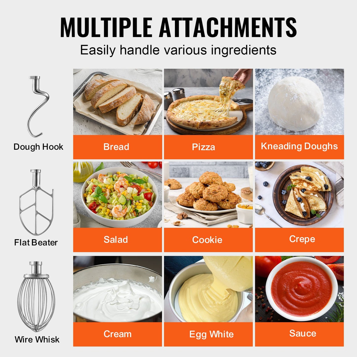 Commercial Food Mixer 14L 3-Speed Stand Dough Mixer 550W for Restaurant