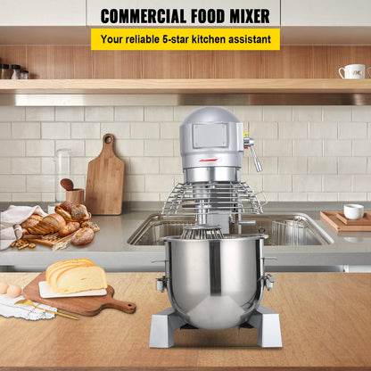 15Qt Commercial Heavy Duty Steel 3 Speed Stand Food/Dough Mixer