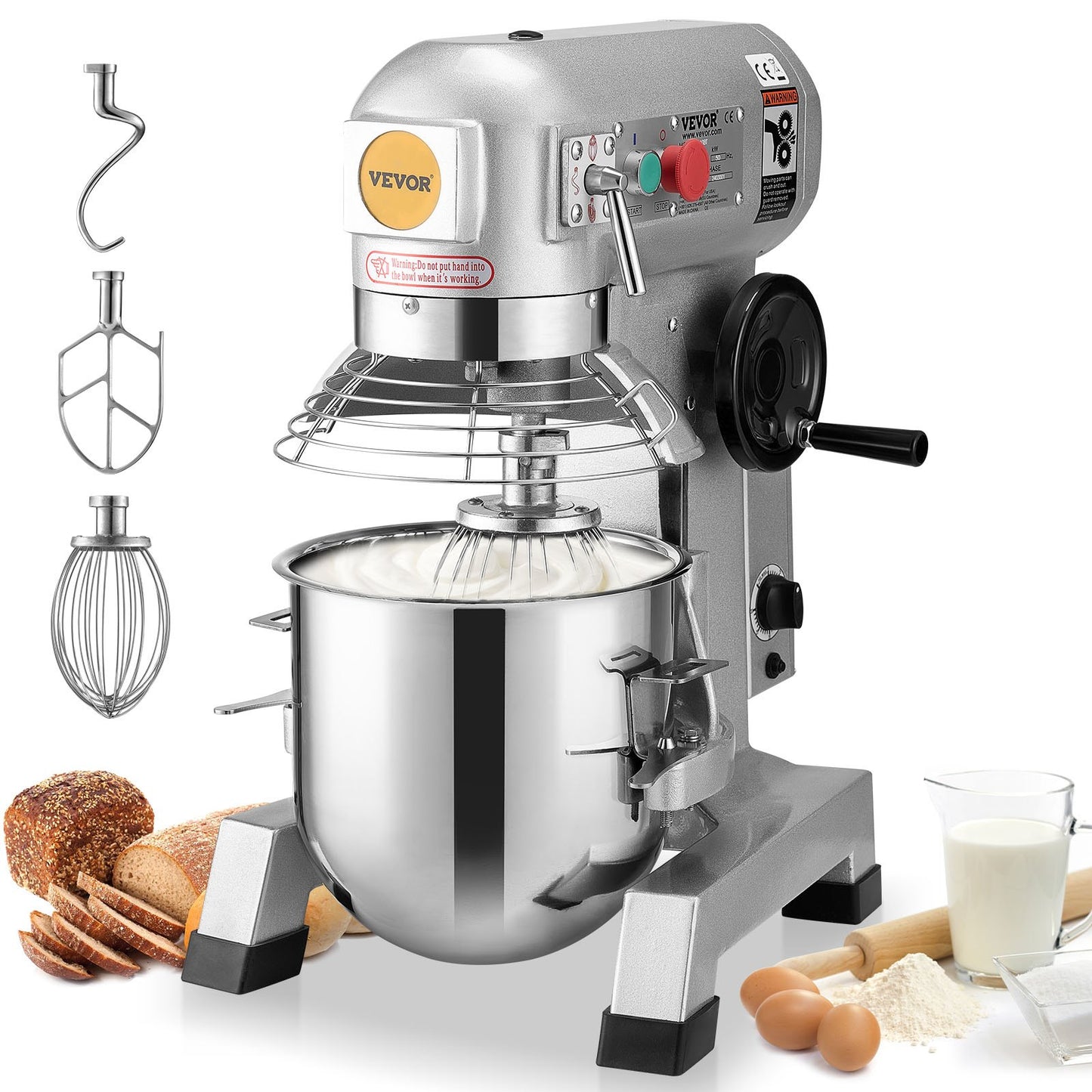 Commercial Food Mixer 18.7L 3-Speed Stand Dough Mixer 1100W for Restaurant