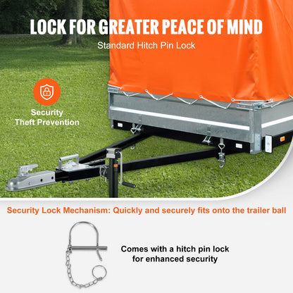 Gerade Anhängerkupplung, für 2-Zoll-Anhängerkupplungskugel, 2-Zoll-Kanal, 3500 lbs Kapazität, Hochleistungs-Anhängerkupplung, ideal zum Ziehen von Kombis, Pickup-Trucks, SUVs, verzinkte Oberfläche