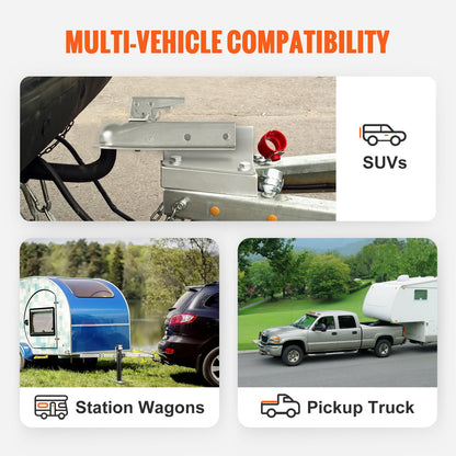 Gerade Anhängerkupplung, für 2-Zoll-Anhängerkupplungskugel, 2-Zoll-Kanal, 3500 lbs Kapazität, Hochleistungs-Anhängerkupplung, ideal zum Ziehen von Kombis, Pickup-Trucks, SUVs, verzinkte Oberfläche