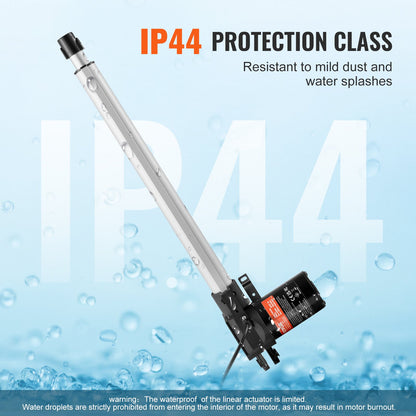 Linear Actuator 12V, 16 Inch Heavy Duty 1320lbs/6000N Linear Actuator, 0.19"/s Linear Motion Actuator with Mounting Bracket & IP44 Protection for Electric Door Industrial Machinery Vessels Cargo