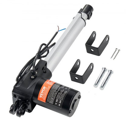 Linear Actuator 12V, 8 Inch Heavy Duty 1320lbs/6000N Linear Actuator, 0.19"/s Linear Motion Actuator with Mounting Bracket & IP44 Protection for Electric Door Industrial Machinery Vessels Cargo