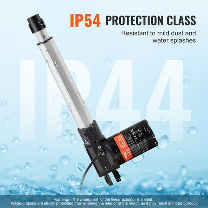 Linear Actuator 12V, 8 Inch Heavy Duty 1320lbs/6000N Linear Actuator, 0.19"/s Linear Motion Actuator with Mounting Bracket & IP44 Protection for Electric Door Industrial Machinery Vessels Cargo