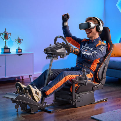 Racing Wheel Stand, Heavy-Duty Simulator Cockpit Steering Wheel Stand, Fit Logitech G25, G27, G29, G920, G923, Thrustmaster T300RS, TX F458, T500RS, T3PA-PRO (F1/GT) and CSR Pedals