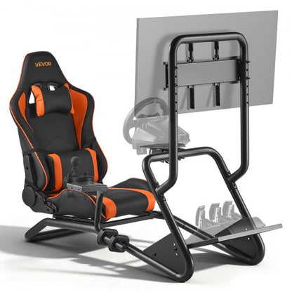 Racing Wheel Stand, Heavy-Duty Simulator Cockpit Steering Wheel Stand with Monitor Stand, Fit Logitech G25,G27,G29,G920,G923, Thrustmaster T300RS,TX F458,T500RS,T3PA-PRO (F1/GT) and CSR Pedals