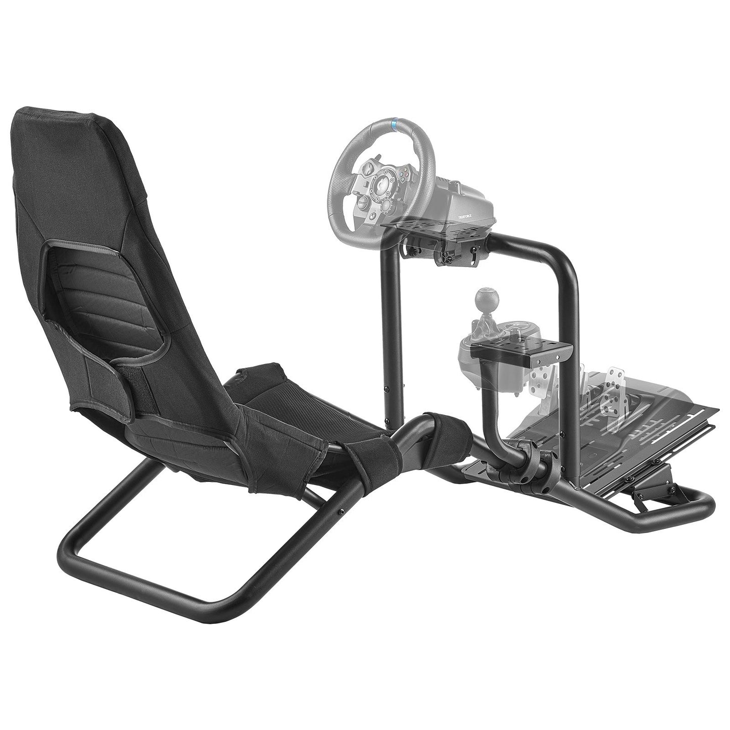 Racing Wheel Stand, Heavy-Duty Integrated Simulator Cockpit Steering Stand, Fit Logitech G25,G27,G29,G920,G923, Thrustmaster T300RS,TX F458,T500RS,T3PA-PRO (F1/GT) and CSR Pedals, Black