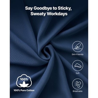 FR Skjortor, Flamskyddande Långärmade Kläder Lätt 7 oz Andningsbar Bomull, Herr Flamhämmande Arbetsskjorta med Förkrympbehandling och Ficka, För Svetsare, Elektriker, Marinblå 2XL |  EU