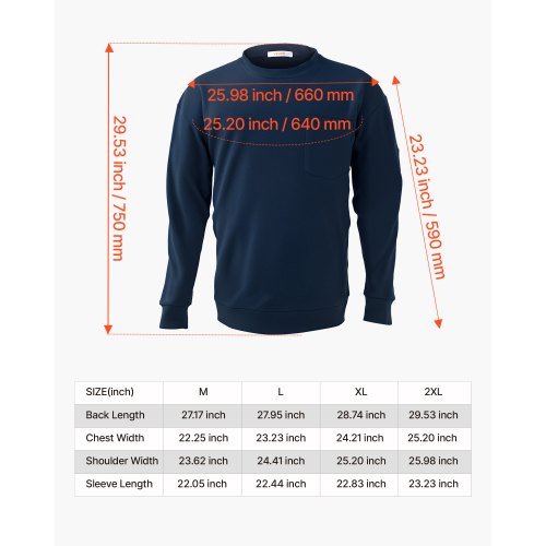 FR Skjortor, Flamskyddande Långärmade Kläder Lätt 7 oz Andningsbar Bomull, Herr Flamhämmande Arbetsskjorta med Förkrympbehandling och Ficka, För Svetsare, Elektriker, Marinblå 2XL |  EU