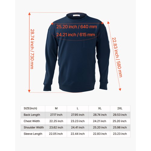 FR Skjortor, Flamskyddande Långärmade Kläder Lätt 7 oz Andningsbar Bomull, Herr Flamhämmande Arbetsskjorta med Förkrympbehandling och Ficka, För Svetsare, Elektriker, Marinblå XL |  EU