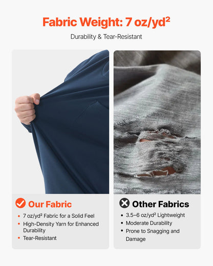 FR Shirts, Flame Resistant Long Sleeve Clothing Lightweight 7 oz Breathable Cotton, Men's Fire Retardant Work Shirt with Pre-shrink Treatment & Pocket, for Welders,Electricians,Navy Blue XL