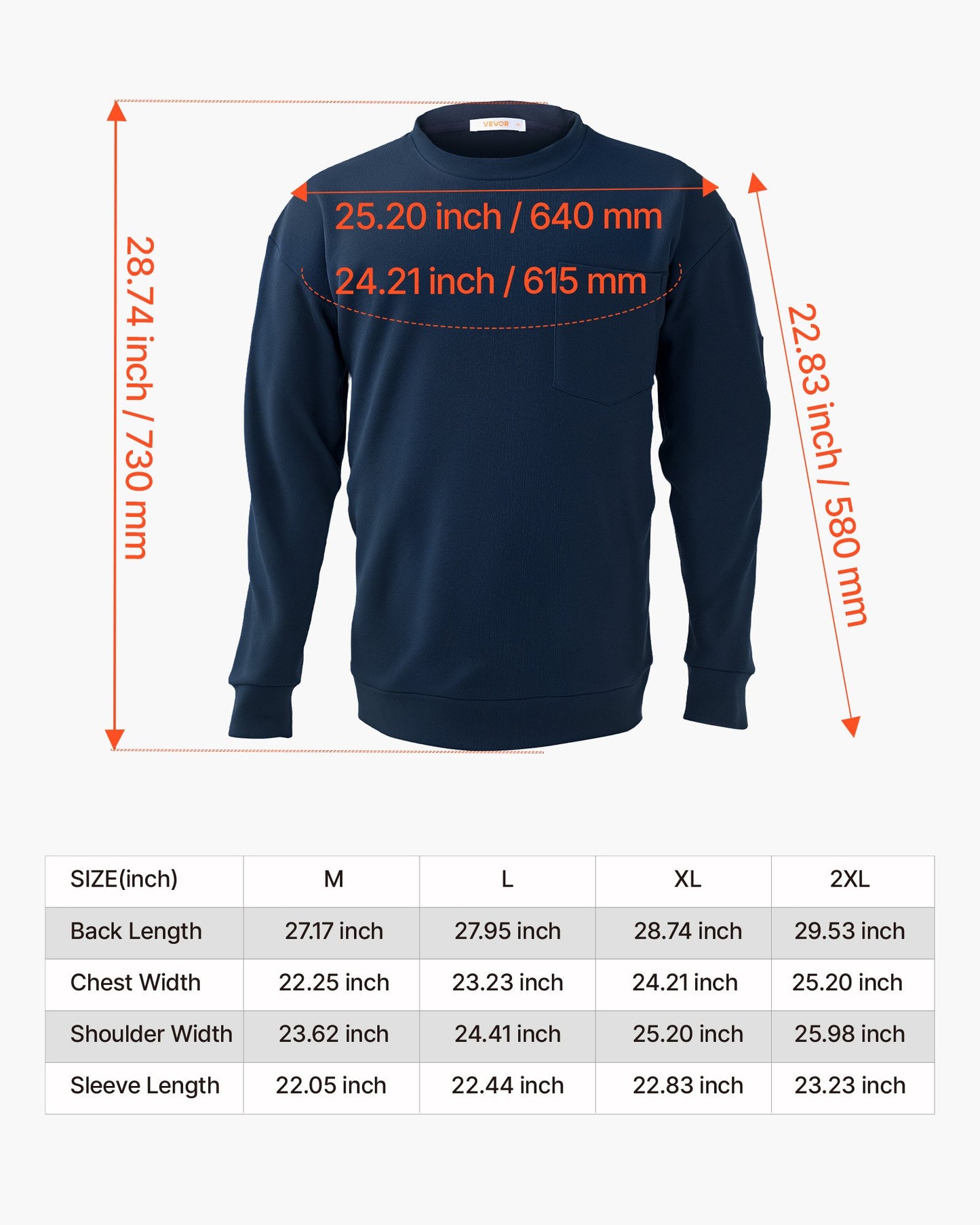 FR Shirts, Flame Resistant Long Sleeve Clothing Lightweight 7 oz Breathable Cotton, Men's Fire Retardant Work Shirt with Pre-shrink Treatment & Pocket, for Welders,Electricians,Navy Blue XL