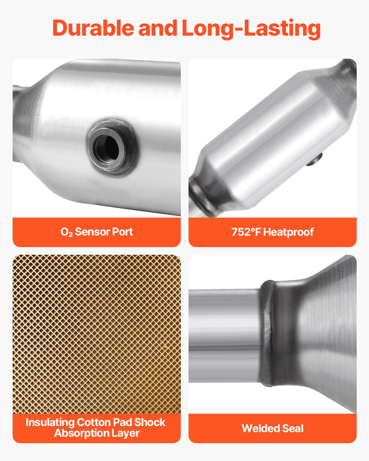 Catalytic Converter, Compatible with Honda Accord 2.4L 2003 2004 2005 2006 2007, 2.4L L4 Engine, Rear, Replacement OE 16299, Stainless Steel Material, for Quick Exhaust Gas Purification