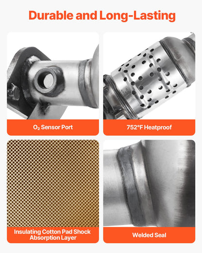 Catalytic Converter, 2 Pack, Compatible with Ford Police Interceptor Sedan Explorer FLEX Police Interceptor Utility Taurus/Lincoln MKS MKT MKZ, 3.5L V6, Front, Left, Right, Replacement OE 30585