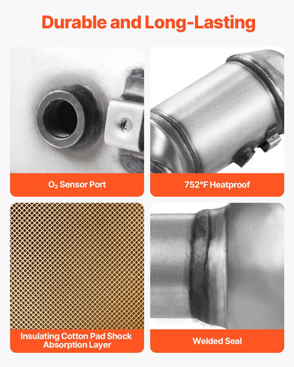 Catalytic Converter, 2 Pack, Compatible with 2012-2017 Jeep Wrangler 3.6L V6, Front, Replacement OE 641511, Stainless Steel Material High Flow Catalytic Converter, for Exhaust Gas Purification