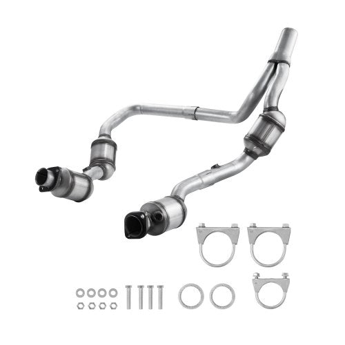 Catalytic Converter, 2 Pack, Compatible with 2007-2009 Jeep Wrangler 3.8L V6, Front, Right, Replacement OE 50482, Stainless Steel Material High Flow Converter, for Exhaust Gas Purification