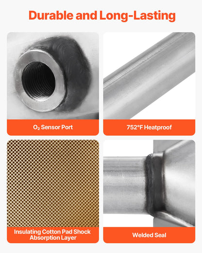 Catalytic Converter, 2 Pack, Compatible with 2004-2006 Jeep Wrangler 4.0L L6, Front, Rear, Replacement OE 645174, Stainless Steel Material High Flow Converter, for Exhaust Gas Purification