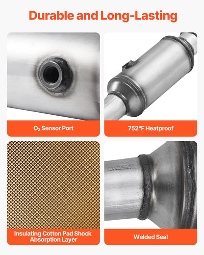 Catalytic Converter, Compatible with Chrysler 200 Sebring/Dodge Avenger Caliber Journey /Jeep Compass Patriot, 2.4L L4, Front, Replacement OE 54735, Stainless Steel, for Exhaust Gas Purification