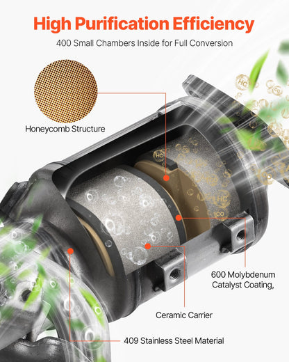 Catalytic Converter, Compatible with Kia Soul Rio/Hyundai Veloster Accent, 1.6L L4, Front, Replacement OE 674-891, 16680, Stainless Steel High Flow Converter, for Exhaust Gas Purification