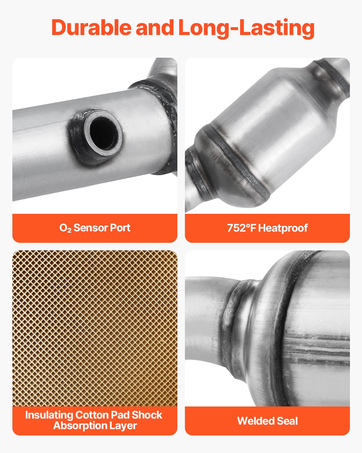 Catalytic Converter, Compatible with Nissan Frontier NV1500 NV2500 NV3500 Pathfinder Xterra/Suzuki Equator, 4.0L V6, Front, Left, Rear, Right, Replacement OE 16399, for Exhaust Gas Purification