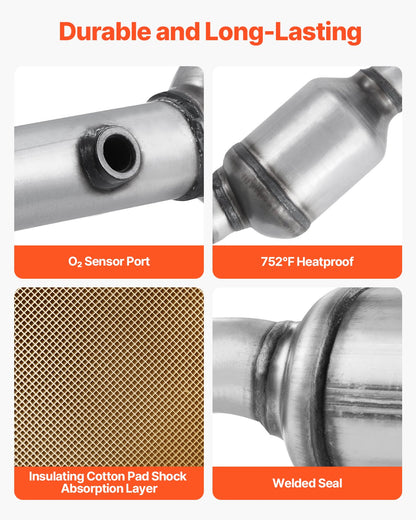 Catalytic Converter, Compatible with Nissan Frontier NV1500 NV2500 NV3500 Pathfinder Xterra/Suzuki Equator, 4.0L V6, Front, Left, Rear, Right, Replacement OE 16399, for Exhaust Gas Purification