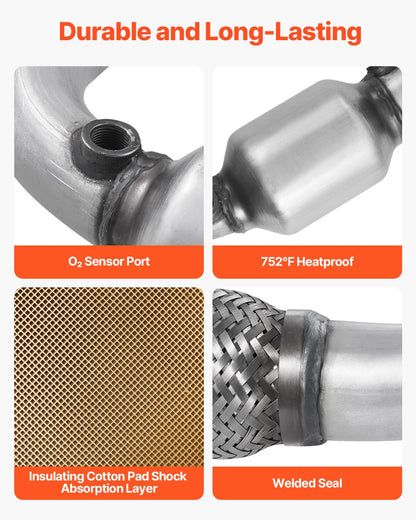 Catalytic Converter, Compatible with Chevrolet Equinox/GMC Terrain/Chevy Captiva Sport, 2.4L L4, Front, Replacement OE 16581 16796, Stainless Steel High Flow, for Exhaust Gas Purification