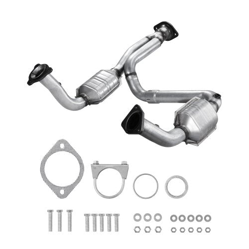 Catalytic Converter, Compatible with Cadillac Escalade/Chevy Avalanche Silverado Suburban Tahoe/GMC Sierra Yukon, 4.3L V6, 4.8L/5.3L V8, Front, Left, Right, Replacement OE 15756278, 50366