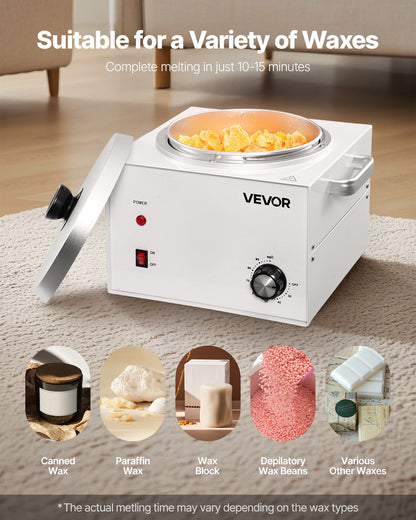 Single Pot Wax Warmer, 3000ML 300W Professional Wax Warmer for Hair Removal, 32 ℉ - 212℉ Adjustable Electric Waxing Heater with 100PCS Waxing Sticks for Home Use, Beauty Salon, Spa