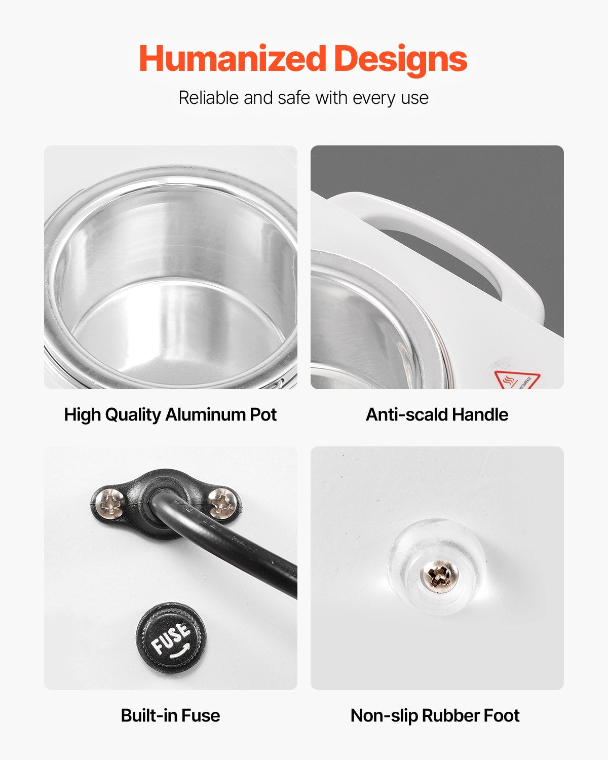 Single Wax Warmer, 600ML Professional Wax Warmer for Hair Removal, 32 ℉ to 176℉ Adjustable Electric Waxing Heater Pot with 100PCS Waxing Sticks for Home Use, Beauty Salon, Spa