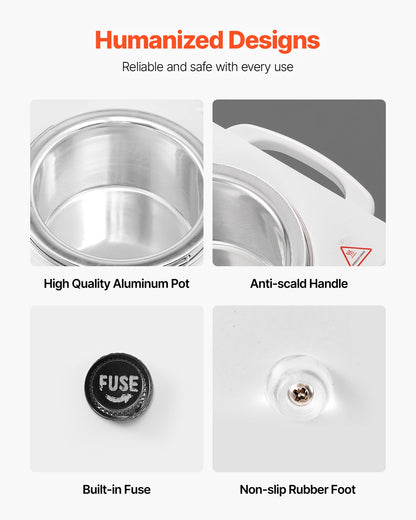 Double Wax Warmer, 1200ML Professional Dual Wax Warmer for Hair Removal, 32 ℉ - 212℉ Adjustable Electric Waxing Heater Pot with 50PCS Waxing Sticks for Home Use, Beauty Salon, Spa