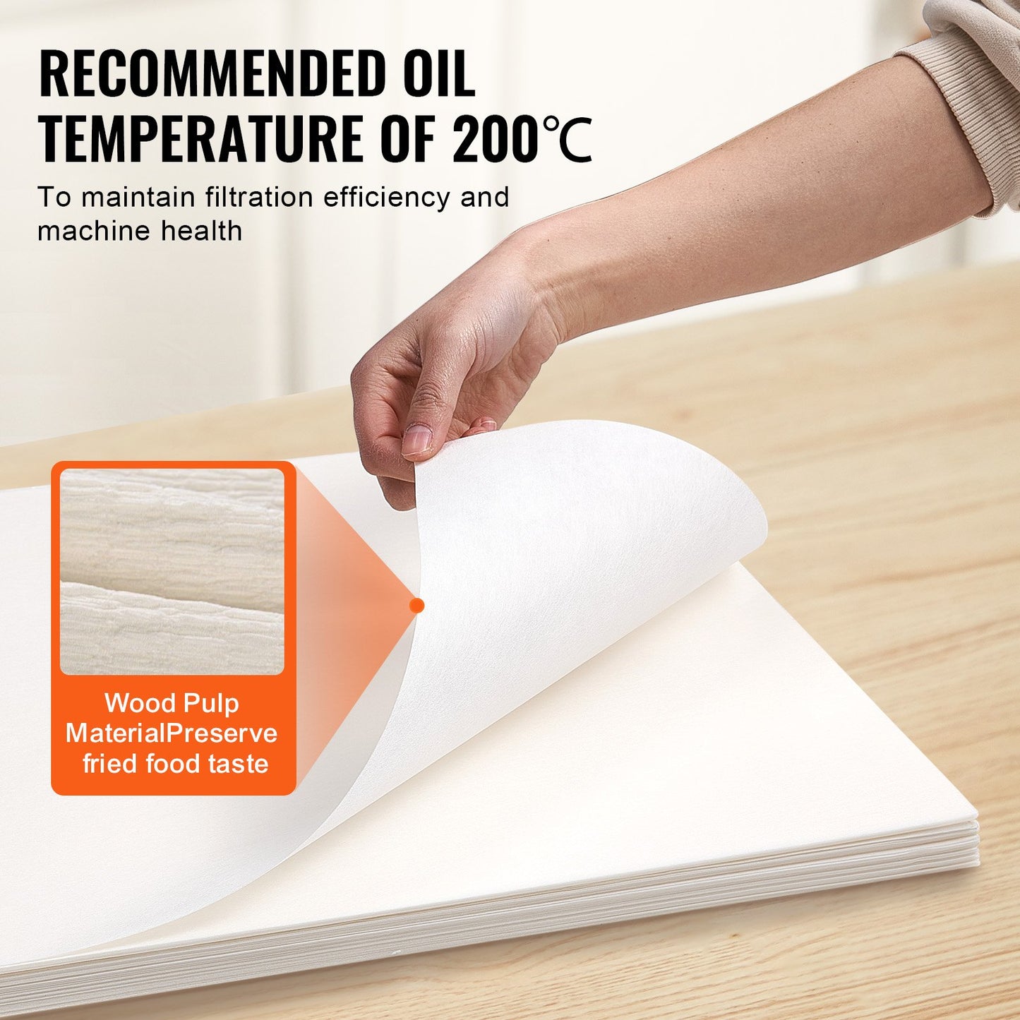 Fryer Filter Paper, 100 Sheets, 25.7" x 16.9", Replacement Fryer Filter Sheets for 55L Commercial Mobile Fryer Filter Machine, for Restaurant, Fast Food Shop, Carnival Concession Stand