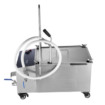 Mobiler Fritteusenfilter, 38 l Öltankkapazität, Ölfiltersystem mit 10 l/min Ölfilterrate, mobiles Fritteusenölfiltersystem mit Schwenkrädern, Ölschlauch für Restaurantburger