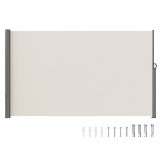 Cream White Retractable Patio Screen 71 inches in height Retractable Screen 118 inches in length Office Divider Partition Retractable Gate Retractable Fence Outdoor Screens for Patio Privacy