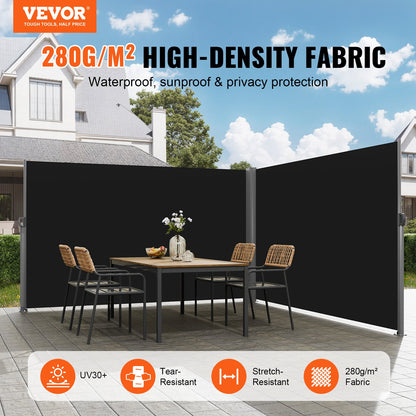 Black Retractable Patio Screen 236 inches in length Office Divider 71 inches in height Retractable Screen Partition Outdoor Retractable Gate Retractable Fence Outdoor Screens for Patio Privacy