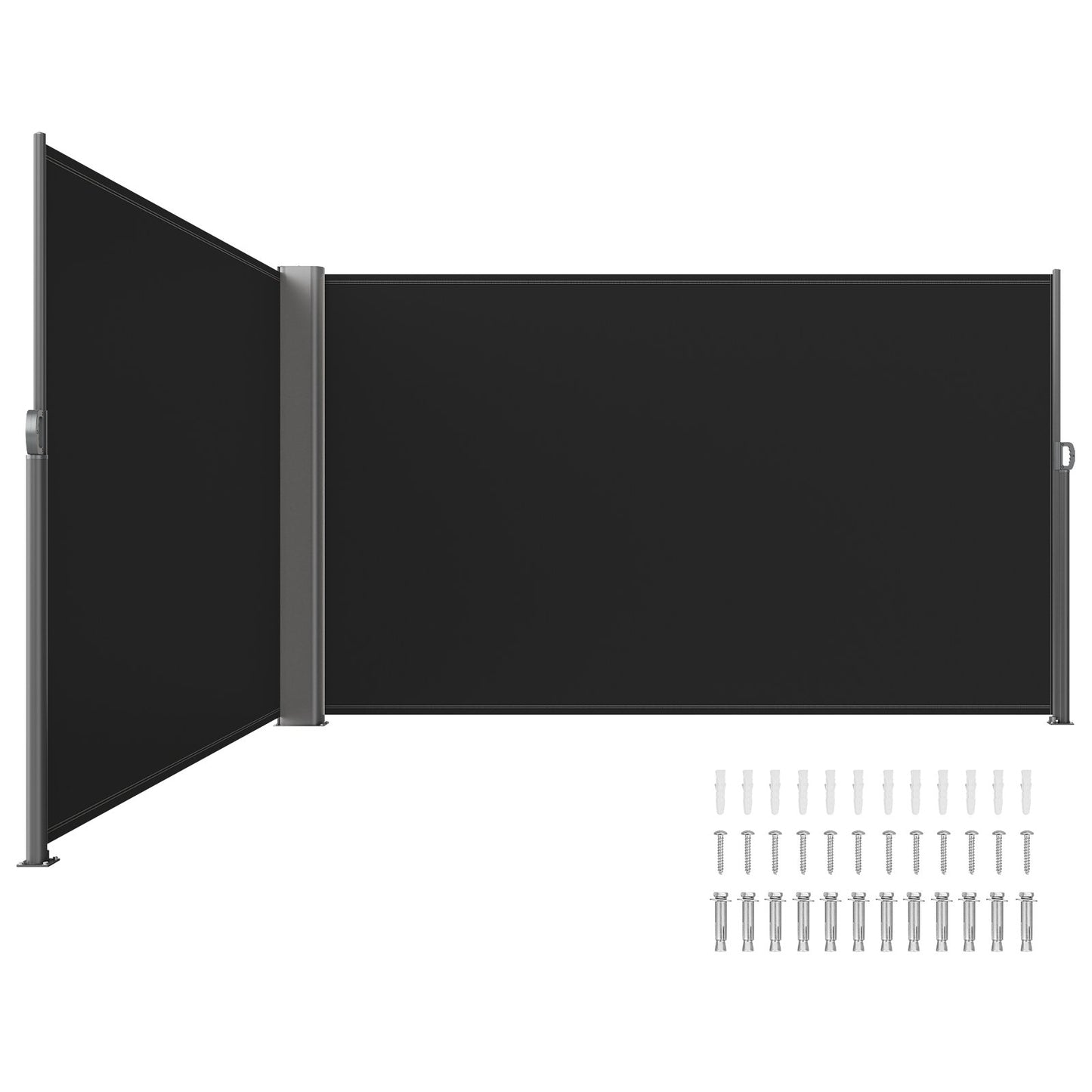 Black Retractable Patio Screen 236 inches in length Office Divider 71 inches in height Retractable Screen Partition Outdoor Retractable Gate Retractable Fence Outdoor Screens for Patio Privacy