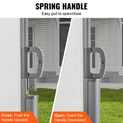 Retractable Side Awning, 71''x 236'' Aluminum Outdoor Privacy Screen, 280g Polyester Water-proof Retractable Patio Screen, UV 30+ Room Divider Wind Screen for Patio, Backyard, Balcony, Beige