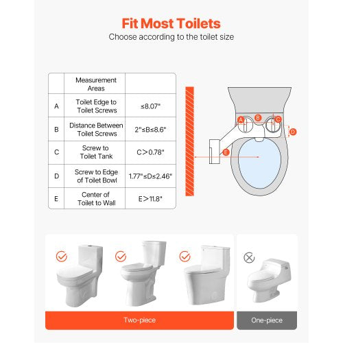 Toilet Bidet Accessories Non-Electric Dual Nozzles Adjustable Pressure