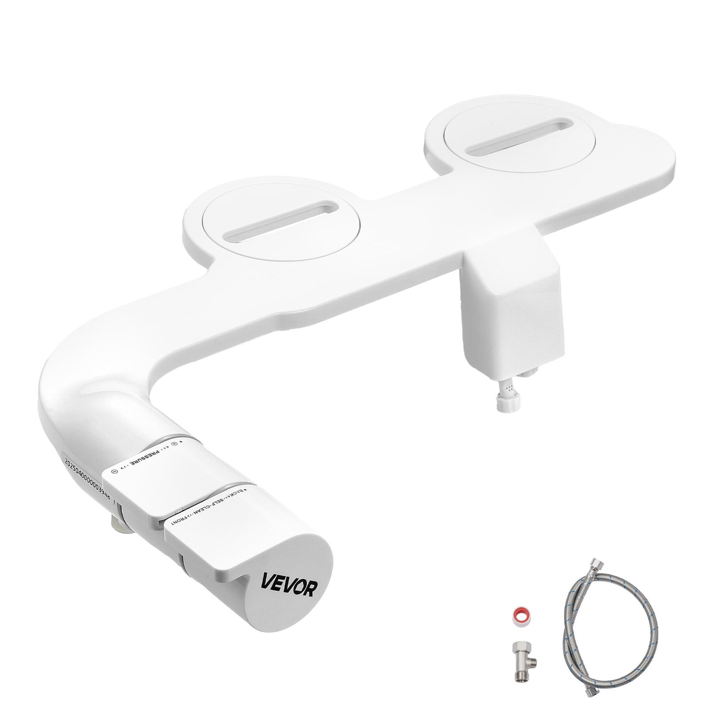 Bidet Attachment for Toilet, Self-Cleaning Bidet Toilet Seat Attachment - Dual Retractable Nozzles, Adjustable Water Pressure, Easily Installed Cold Water Sprayer for Rear Feminine Wash, White