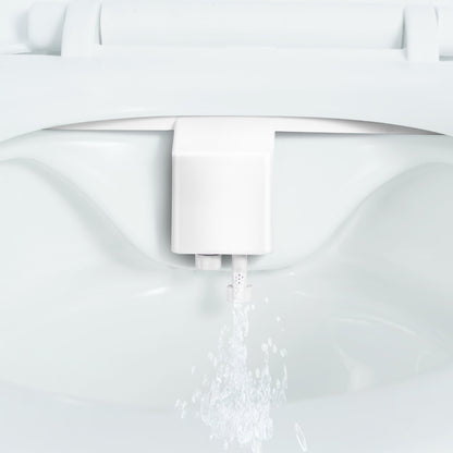 Bidet Attachment for Toilet, Non-Electric Bidet Toilet Seat Attachment - Dual Retractable Nozzles, Adjustable Water Pressure, Easily Installed Cold Water Sprayer for Rear Feminine Wash, White