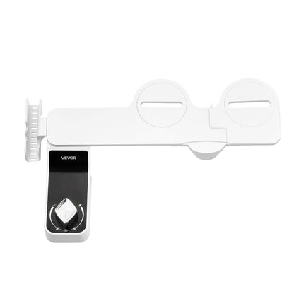 Bidet Attachment for Toilet, 0.3" Ultra Thin Bidet Toilet Seat Attachment - Dual Retractable Nozzles, Adjustable Water Pressure, Non-Electric Cold Water Sprayer for Front Rear Water Wash, White