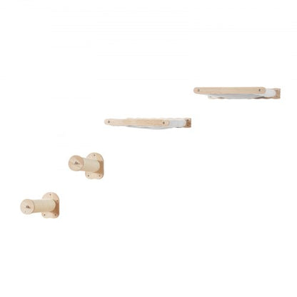 Wall Mounted Cat Shelves with 2 Jumping Posts & 2 Hammocks up to 40 lbs