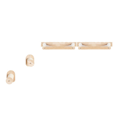 Wandmontiertes Katzenregal mit 2 Sprungpfosten und 2 Hängematten bis zu 18 kg